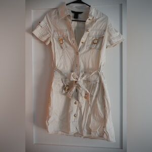 Marc By Marc Jacobs Cream Button-Up Mini Dress